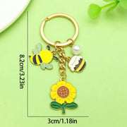 [Yellow Sunflower Honey Bee Jar Keychain] 3x8.2cm-9g-ER1737
