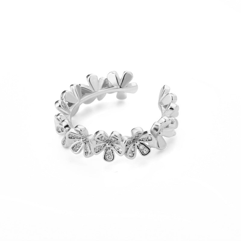 Flower Ring For Women Featuring 18K Real Gold Plated Copper In Elegant Golden Finish