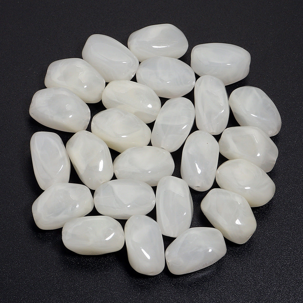 Irregular Two-tone Cloud Beads Large Hole Faux Stone Bracelet Phone Chain DIY Beading Material Kit Light Gray Coffee Color