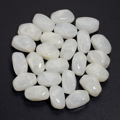 Irregular Two-tone Cloud Beads Large Hole Faux Stone Bracelet Phone Chain DIY Beading Material Kit Light Gray Coffee Color