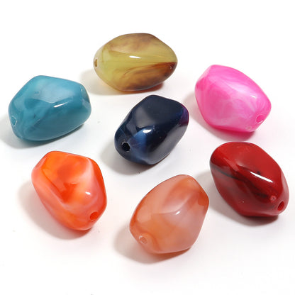 Irregular Two-tone Cloud Beads Large Hole Faux Stone Bracelet Phone Chain DIY Beading Material Kit Light Gray Coffee Color