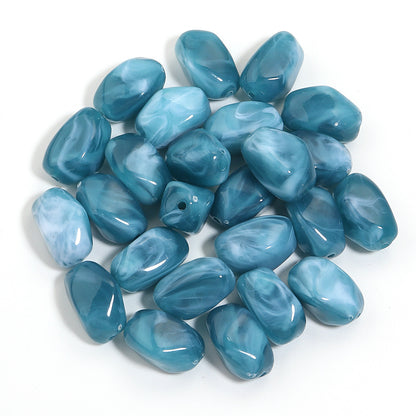 Irregular Two-tone Cloud Beads Large Hole Faux Stone Bracelet Phone Chain DIY Beading Material Kit Light Gray Coffee Color