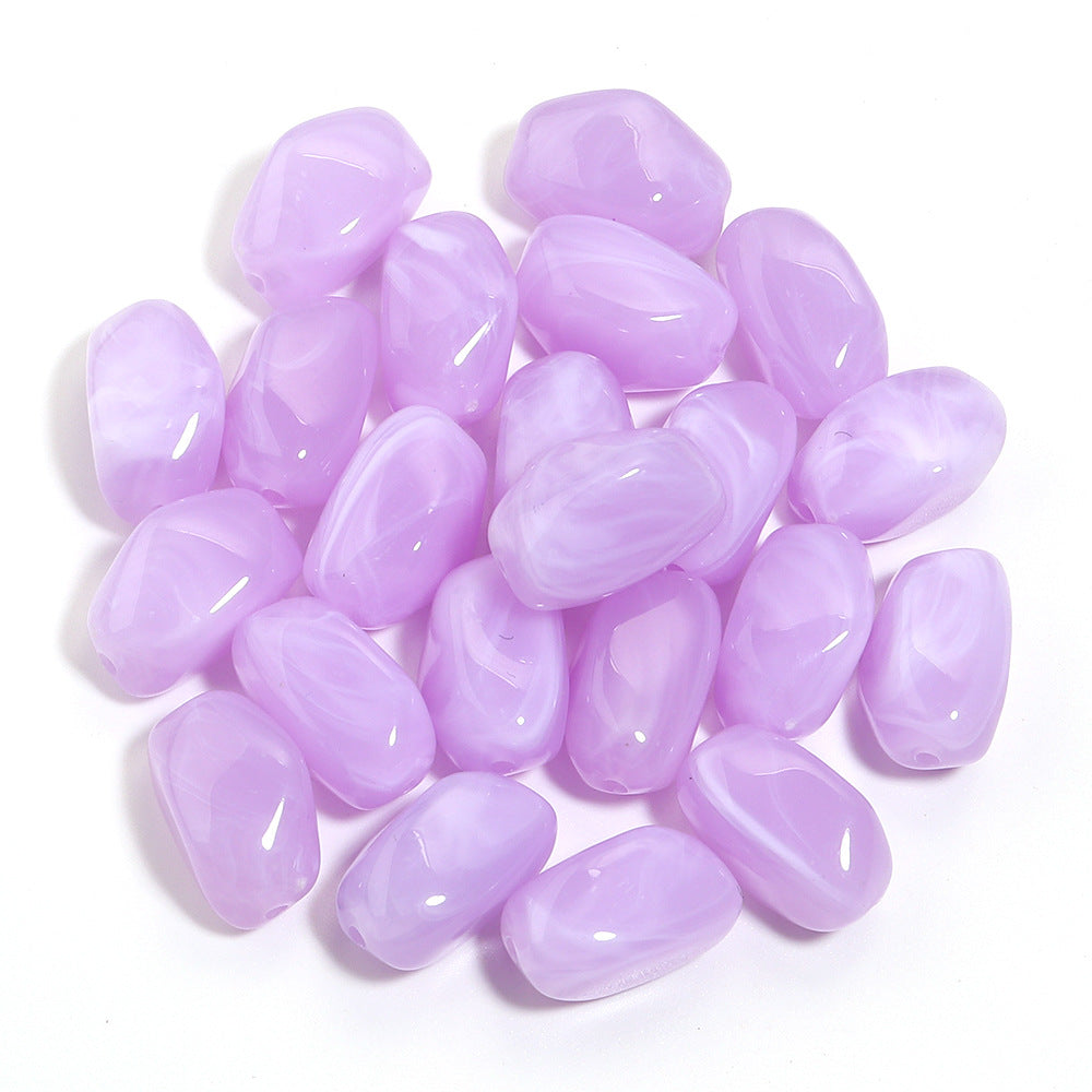Irregular Two-tone Cloud Beads Large Hole Faux Stone Bracelet Phone Chain DIY Beading Material Kit Light Gray Coffee Color
