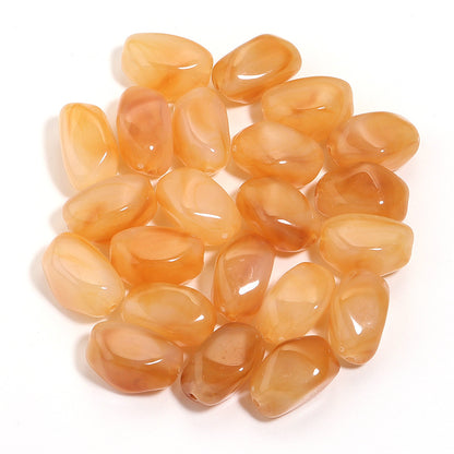 Irregular Two-tone Cloud Beads Large Hole Faux Stone Bracelet Phone Chain DIY Beading Material Kit Light Gray Coffee Color