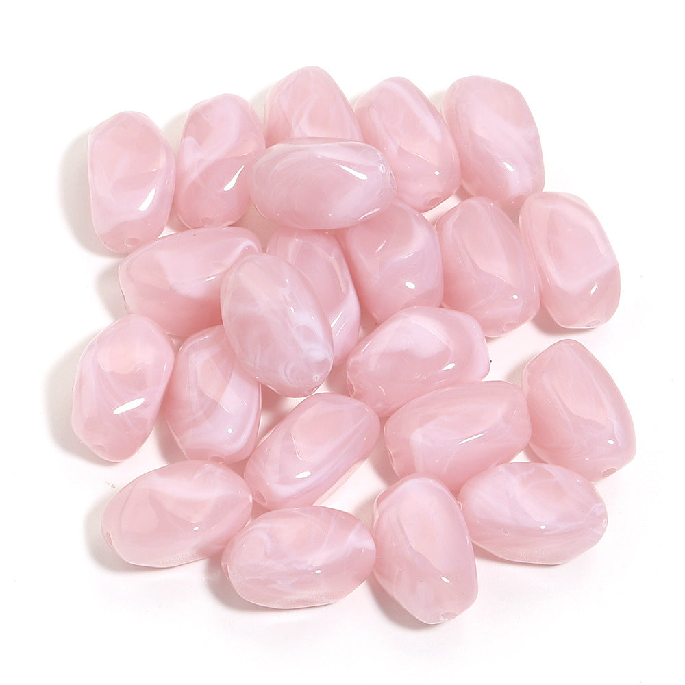 Irregular Two-tone Cloud Beads Large Hole Faux Stone Bracelet Phone Chain DIY Beading Material Kit Light Gray Coffee Color