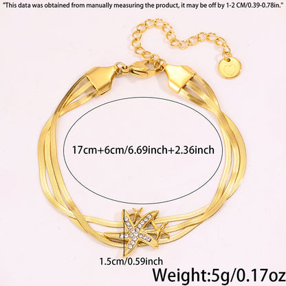 Starfish Bracelet For April Fools Featuring Style In 304 Stainless Steel With 18K Real Gold Plated And Stone-Free Inlay