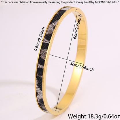 Roman Style Solid Color Bangle For Super Bowl Featuring 304 Stainless Steel With 18K Real Gold Plated And Stone-Free Inlay