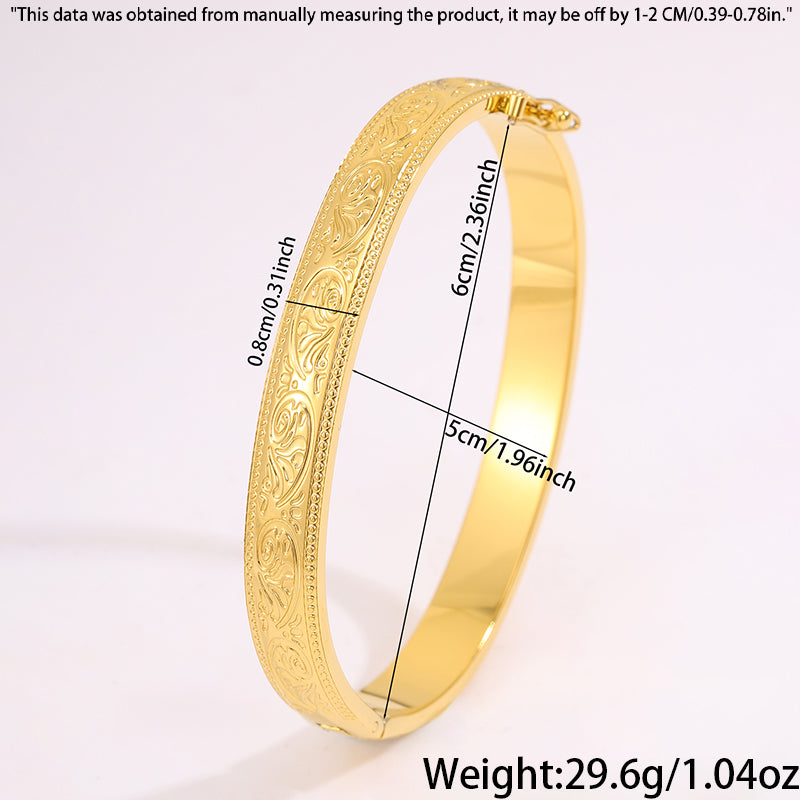 Solid Color Bangle For Super Bowl, Unisex 304 Stainless Steel With 18K Real Gold Plated, Stone-Free Inlay