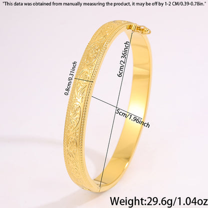 Solid Color Bangle For Super Bowl, Unisex 304 Stainless Steel With 18K Real Gold Plated, Stone-Free Inlay