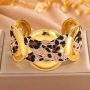 Gold Hollow Circle Wrapped Cloth Bracelet