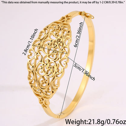 Solid Color Unisex Bangle For Super Bowl Featuring 304 Stainless Steel With 18K Real Gold Plated And Stone-Free Inlay