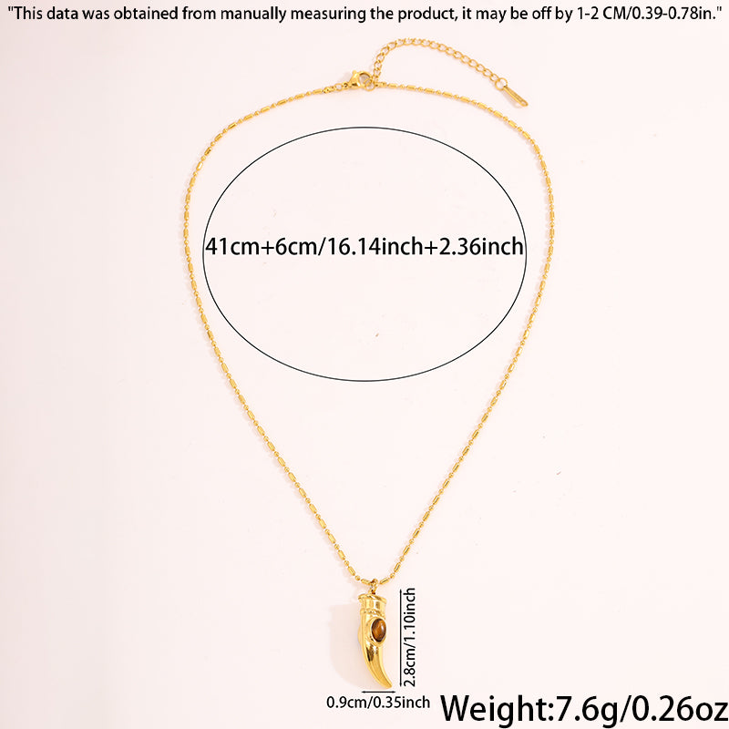 Bohemian Solid Color Necklace For Super Bowl Featuring 304 Stainless Steel With 18K Real Gold Plated And Stone-Free Inlay