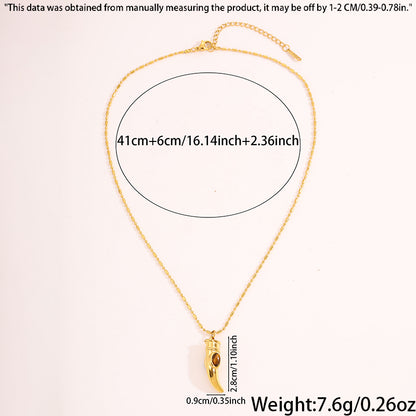 Bohemian Solid Color Necklace For Super Bowl Featuring 304 Stainless Steel With 18K Real Gold Plated And Stone-Free Inlay