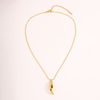 Bohemian Solid Color Necklace For Super Bowl Featuring 304 Stainless Steel With 18K Real Gold Plated And Stone-Free Inlay