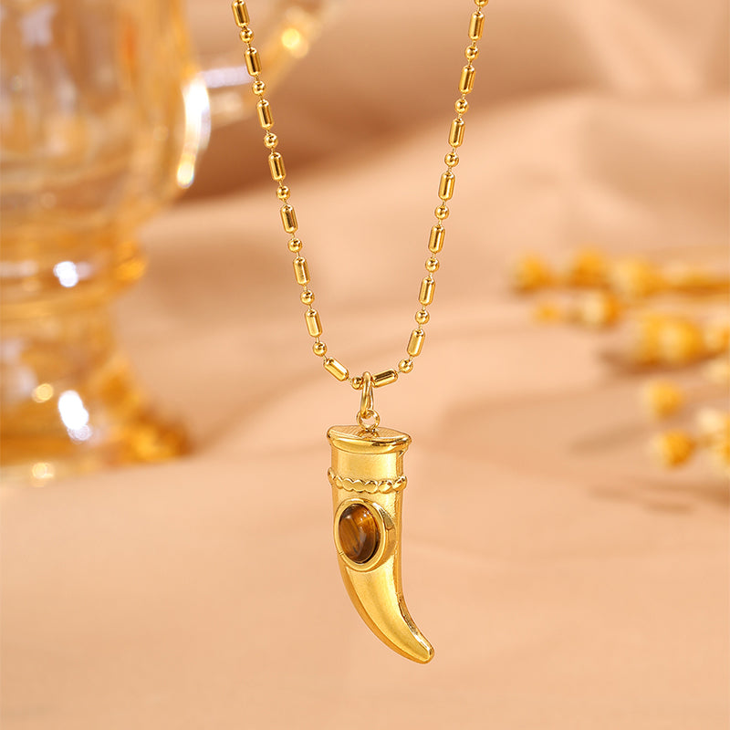 Bohemian Solid Color Necklace For Super Bowl Featuring 304 Stainless Steel With 18K Real Gold Plated And Stone-Free Inlay