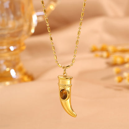 Bohemian Solid Color Necklace For Super Bowl Featuring 304 Stainless Steel With 18K Real Gold Plated And Stone-Free Inlay