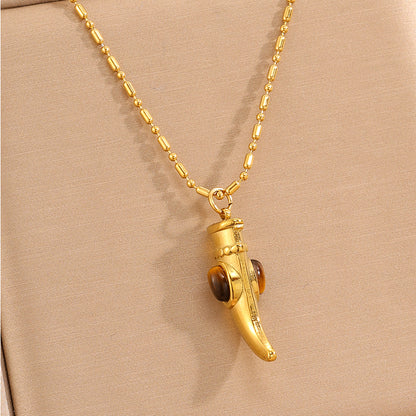 Bohemian Solid Color Necklace For Super Bowl Featuring 304 Stainless Steel With 18K Real Gold Plated And Stone-Free Inlay