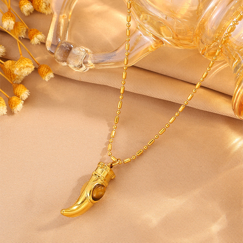 Bohemian Solid Color Necklace For Super Bowl Featuring 304 Stainless Steel With 18K Real Gold Plated And Stone-Free Inlay