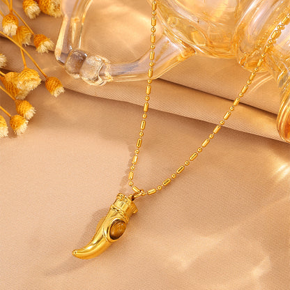 Bohemian Solid Color Necklace For Super Bowl Featuring 304 Stainless Steel With 18K Real Gold Plated And Stone-Free Inlay