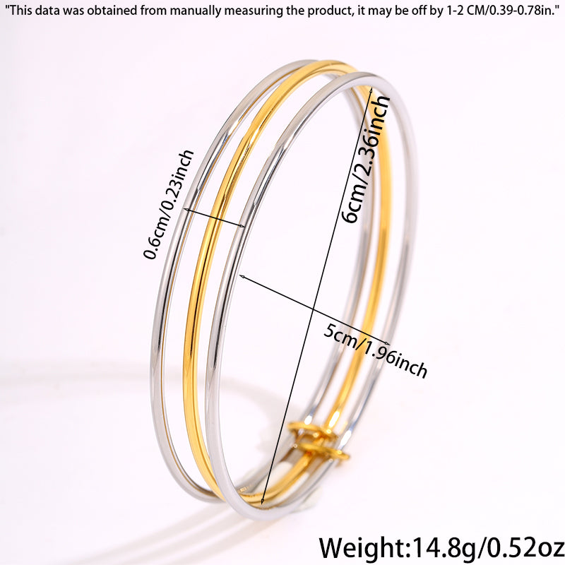 For Wedding Season Solid Color Unisex Bangle In 304 Stainless Steel With 18K Real Gold Plated Finish And Stone-Free Design