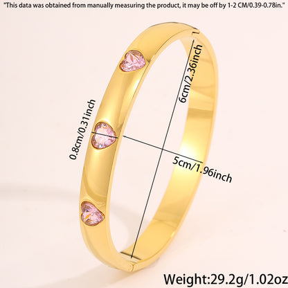 Solid Color Unisex Bangle For Super Bowl Featuring 304 Stainless Steel With 18K Real Gold Plated And Rhinestones
