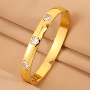 White Three Hearts Large Diamond Bracelet