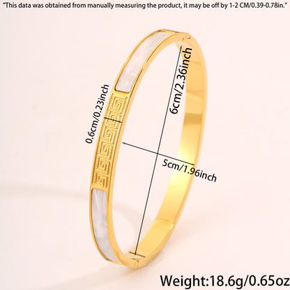 Solid Color Unisex Bangle For Super Bowl Featuring 304 Stainless Steel With 18K Real Gold Plated And Stone-Free Inlay