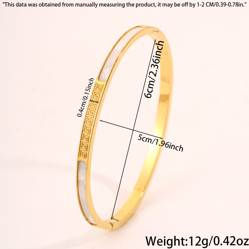 Solid Color Unisex Bangle For Super Bowl Featuring 304 Stainless Steel With 18K Real Gold Plated And Stone-Free Inlay
