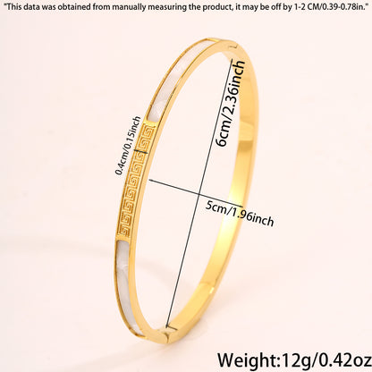Solid Color Unisex Bangle For Super Bowl Featuring 304 Stainless Steel With 18K Real Gold Plated And Stone-Free Inlay