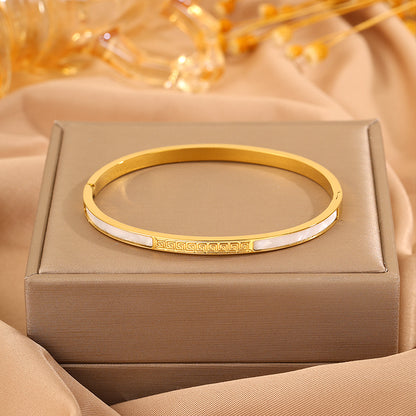 Solid Color Unisex Bangle For Super Bowl Featuring 304 Stainless Steel With 18K Real Gold Plated And Stone-Free Inlay