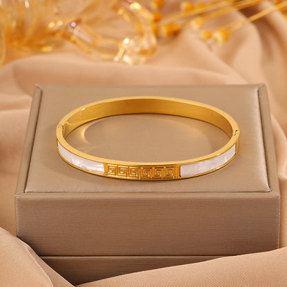Solid Color Unisex Bangle For Super Bowl Featuring 304 Stainless Steel With 18K Real Gold Plated And Stone-Free Inlay