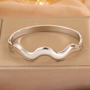 Steel Color Corrugated Twisted Bracelet