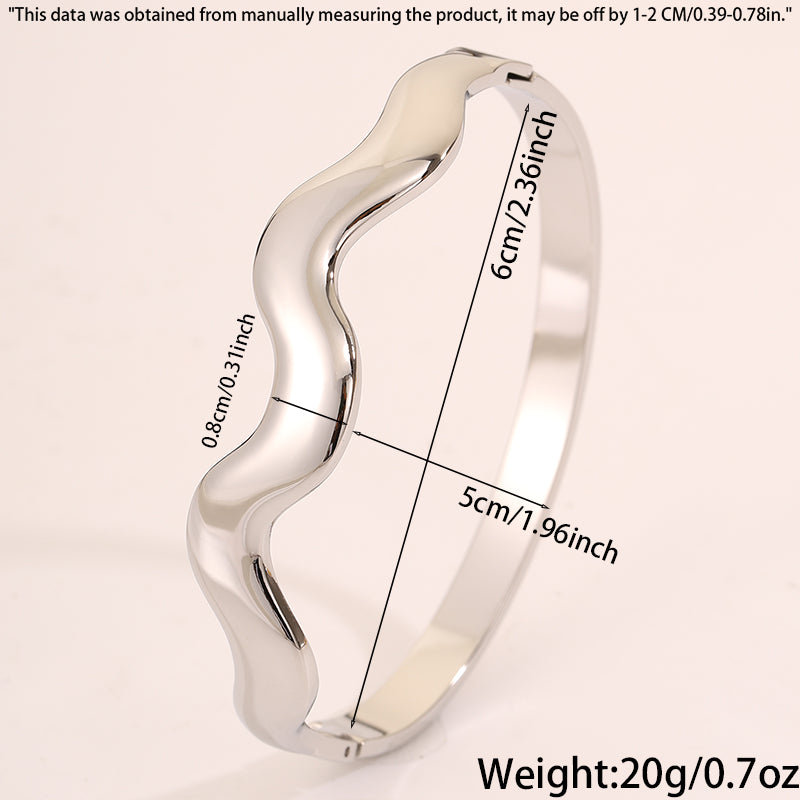 Solid Color Unisex Bangle For Super Bowl Featuring 304 Stainless Steel With 18K Real Gold Plated And Stone-Free Inlay
