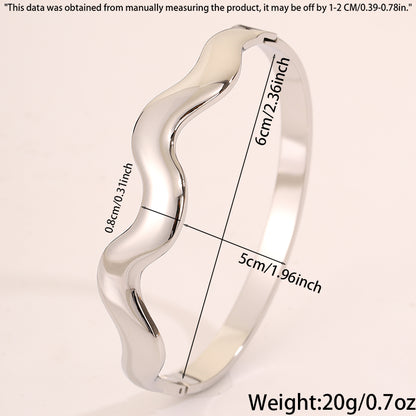 Solid Color Unisex Bangle For Super Bowl Featuring 304 Stainless Steel With 18K Real Gold Plated And Stone-Free Inlay