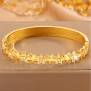 Large Star Spacer Diamond Bracelet Gold