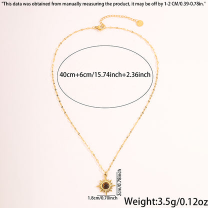 Solid Color Tropical Necklace For Super Bowl Featuring 304 Stainless Steel With 18K Real Gold Plated And Stone-Free Inlay