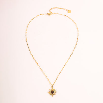 Solid Color Tropical Necklace For Super Bowl Featuring 304 Stainless Steel With 18K Real Gold Plated And Stone-Free Inlay