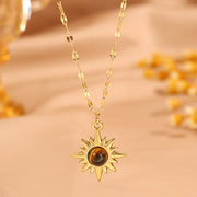 Gold Eight-pointed Star Turquoise Necklace