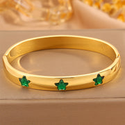 Green Three Stars Diamond Bracelet