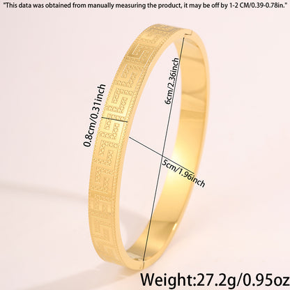 Solid Color Unisex Bangle For Super Bowl Featuring 304 Stainless Steel With 18K Real Gold Plated And Stone-Free Inlay