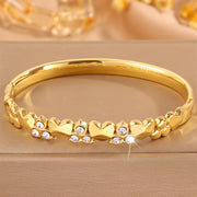 Heart Three Diamond Spacer Bracelet