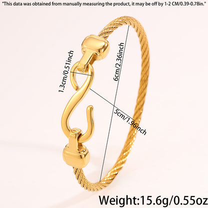 Solid Color Unisex Bangle For Super Bowl Featuring 304 Stainless Steel With 18K Real Gold Plated And Stone-Free Inlay