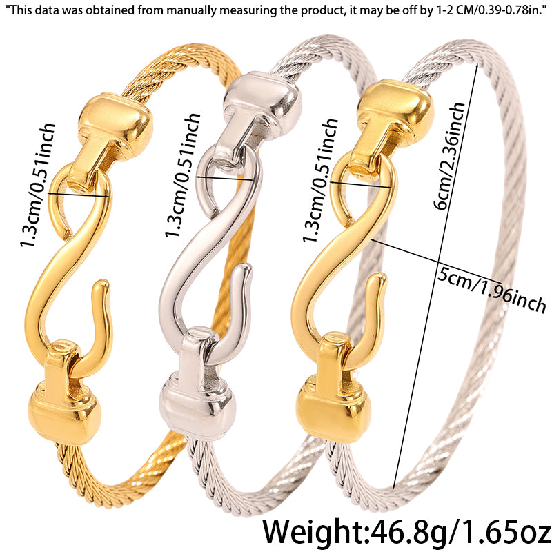 Solid Color Unisex Bangle For Super Bowl Featuring 304 Stainless Steel With 18K Real Gold Plated And Stone-Free Inlay
