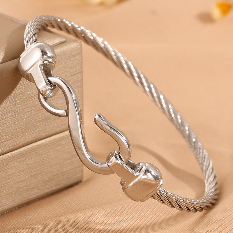 Solid Color Unisex Bangle For Super Bowl Featuring 304 Stainless Steel With 18K Real Gold Plated And Stone-Free Inlay