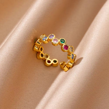 Heart Shape Open Ring For Women In Copper With 18K Real Gold Plated Finish, Golden Tone, 1 Piece