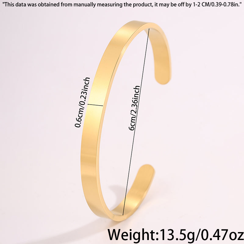 For Wedding Season C Shape Bangle In 304 Stainless Steel With 18K Real Gold Plated Finish, Unisex And Stone-Free Design