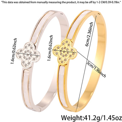 Solid Color Unisex Bangle For Super Bowl Featuring 304 Stainless Steel With 18K Real Gold Plated And Rhinestones Inlay