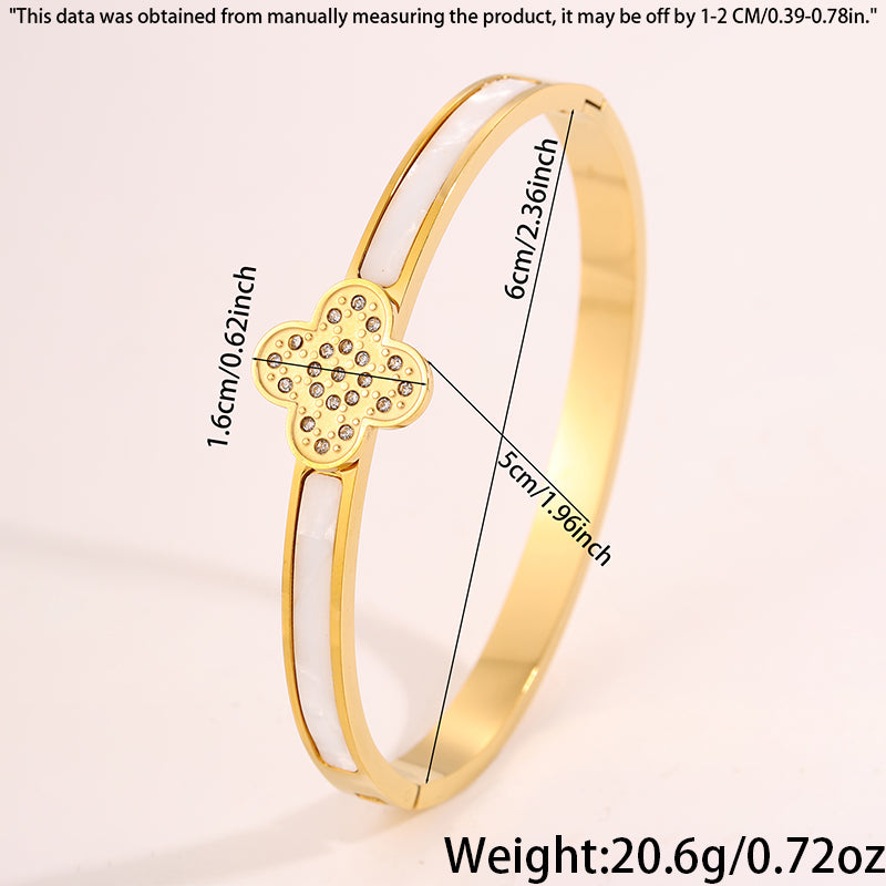 Solid Color Unisex Bangle For Super Bowl Featuring 304 Stainless Steel With 18K Real Gold Plated And Rhinestones Inlay