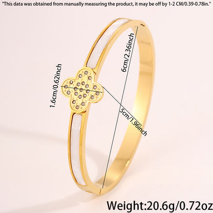 Solid Color Unisex Bangle For Super Bowl Featuring 304 Stainless Steel With 18K Real Gold Plated And Rhinestones Inlay