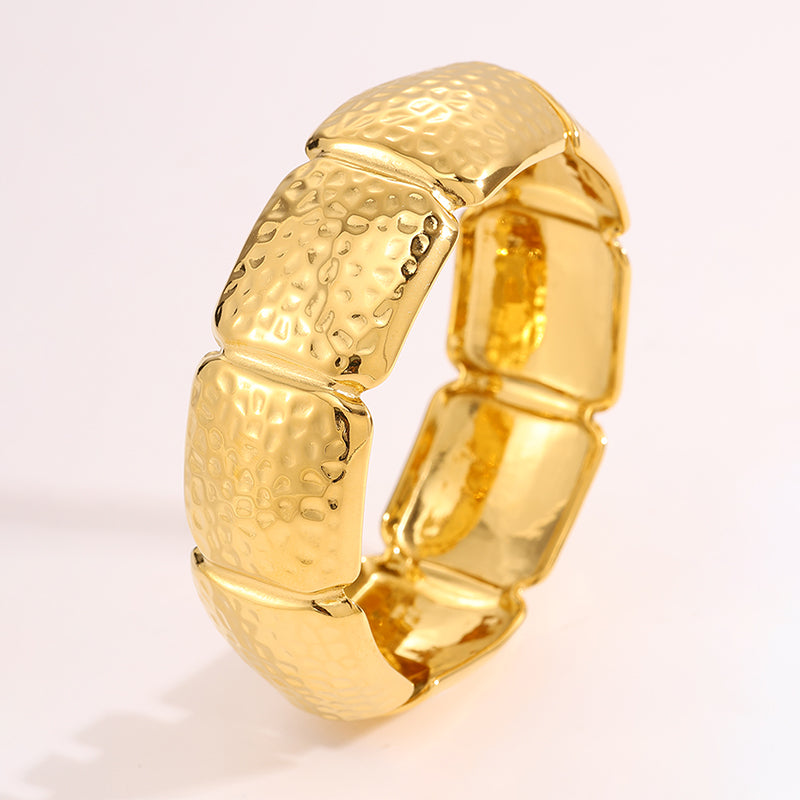 Solid Color Unisex Bangle For Super Bowl Featuring 304 Stainless Steel With 18K Real Gold Plated And Stone-Free Inlay